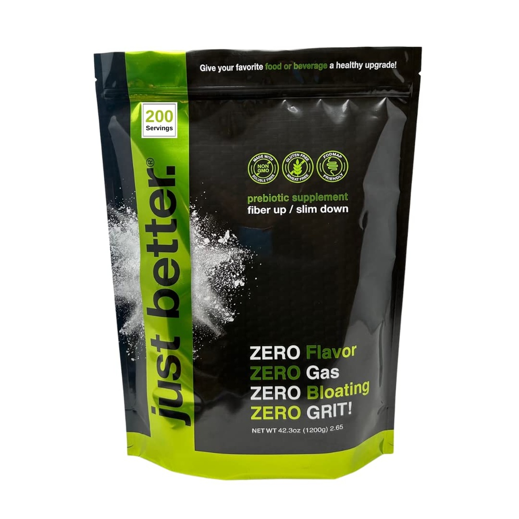 Prebiotiska fibertillskott för en hälsosam tarm | Fiberpulver med Zero Grit Zero Taste och ingen uppblåsthet eller gas | Känn fullt snabbare | Keto Non-GMO Gluten Free Vegan 200 portioner