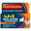 Advil Dual Action Back Pain Caplets Delivers 250mg Ibuprofen and 500mg Acetaminophen Per Dose for 8 Hours of Back Pain Relief - 72 Count