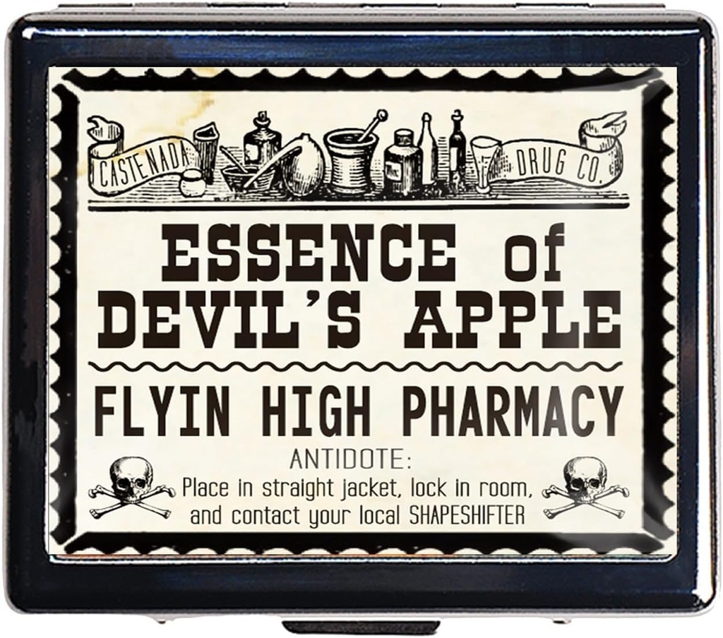 7 dagar Chromed Shiny Silver Pill Organizer med spegel Inuti har 8 separata kompartement rektangel 7 dagar Pill Box Pill Case (Essence of Devil's Apple)