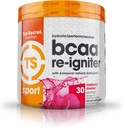 Top Secret Nutrition BCAA Re-Igniter Vegan Amino Acid Supplement med Astaxanthin och Electrolyte, Hydration Blend med kokosvatten, 9,80 oz (30 portioner), Raspberry Sherbet
