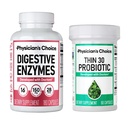 Läkarens CHOICE - Beat Bloat + Support Weight Management Bundle: Digestive Enzymes 180ct + Thin-30 Probiotic 60ct - Value Pack