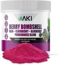 AKI Berry Bombshell - Acai, Elderberry & Blueberry Blend (5.3oz/150g) - ger tillsammans de ideala bären för att skapa en näringsrik, smakfull och bekväm Superfood - Vegan Friendly & Gluten Free