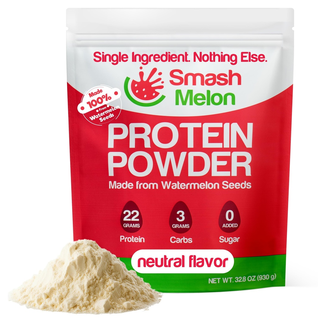 Watermelon Seed Protein Powder Raw - Cold-Pressed, Single-Ingredient Unflavored Protein Powder- Shake eller Bake med den