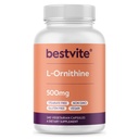 BESTVITE L-Ornithine 500mg (240 vegetariska kapslar) - Inga Stearates - Inga fillers - Vegan - Ingen GMO - Glutenfri