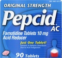 Pepcid AC Original Styrka, 10 mg Famotidin för Heartburn Prevention & Relief, 90 ct