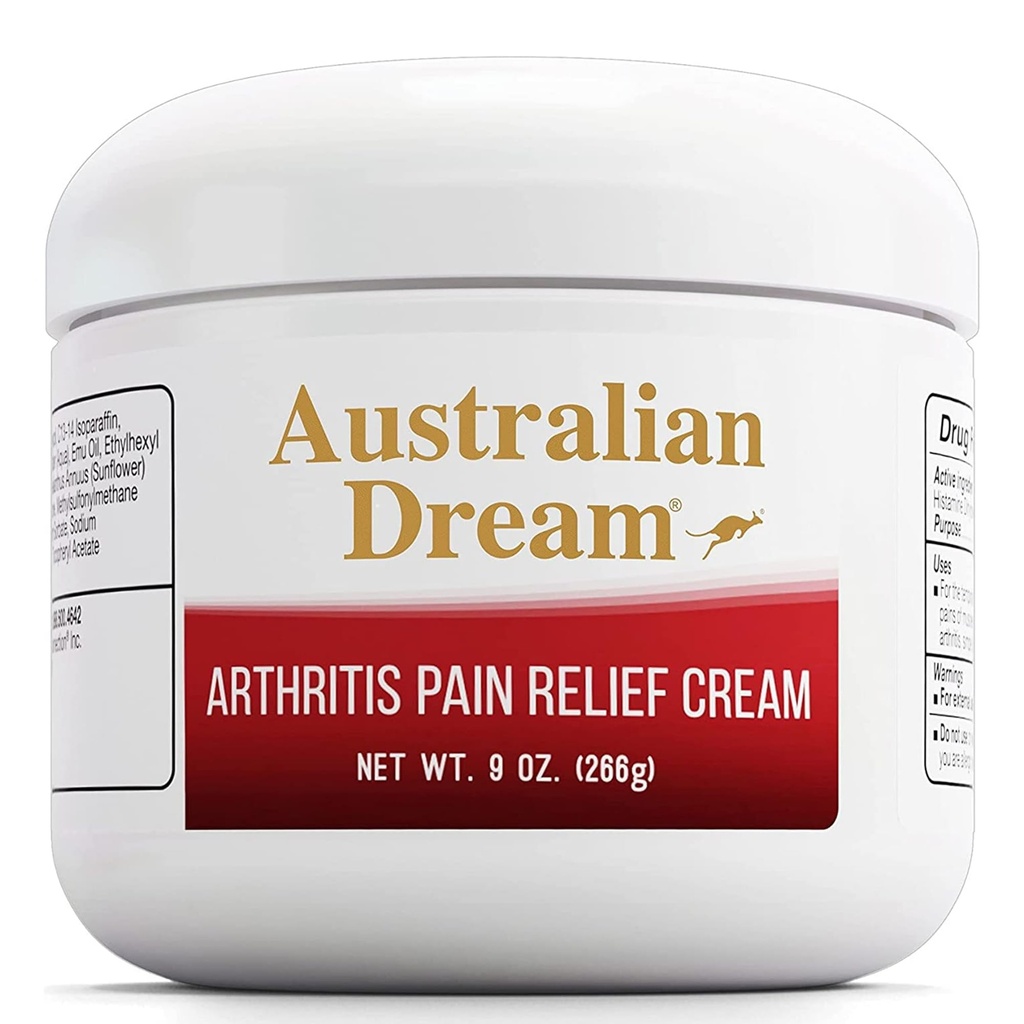 Australian Dream Arthritis Smärta Relief Cream - Soothing & Non-Greasy - Kraftfulla aktuella artrit smärta lättnad - bra för muskelvärk eller gemensamma - 9 oz Jar