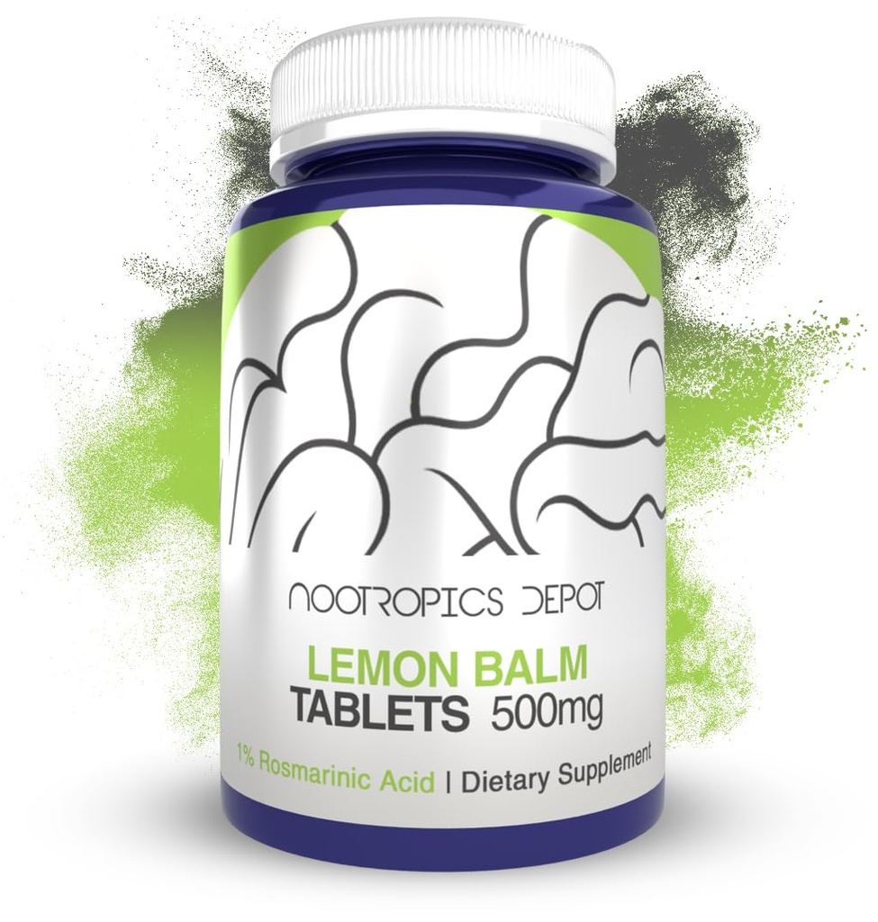 Nootropics Depot Lemon Balm Extract tabletter | 500mg | 120 greve | 10:1 Vatten Etanol Extrakt