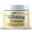 Ultra Soothing Colloidal Oatmeal Cream med Manuka Honung - Eczema Cream för barn och vuxna - Steroid Gratis Anti Itch Lotion för torr & Itchy Skin Relief med naturliga och organiska ingredienser
