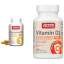 Jarrow Formulas Curcumin 95 500mg - Upp till 120 portioner (Veggie Caps) & Vitamin D3 125 mcg (5000 IE) - 100 portioner (Softgels)