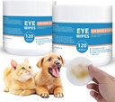 Hund och Cat Eye Wipes - 240ct / 2pack Dog Tear Stain Remover Eye Wipes - med Chamomile & Witch Hazel - 3.15" Presoaked & Textured Pet Wipes för ögon