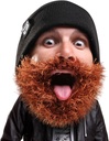 Beard Head Bushy Biker Beanie - Funny Knit Hat och Fake Beard Costume Black