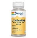 Solaray L-Theanine 200mg med grönt te - hälsosamt humör, avkoppling och yrkesstressstöd - Lab Verified, Vegan, Gluten Free - 90 portioner, 90 VegCaps