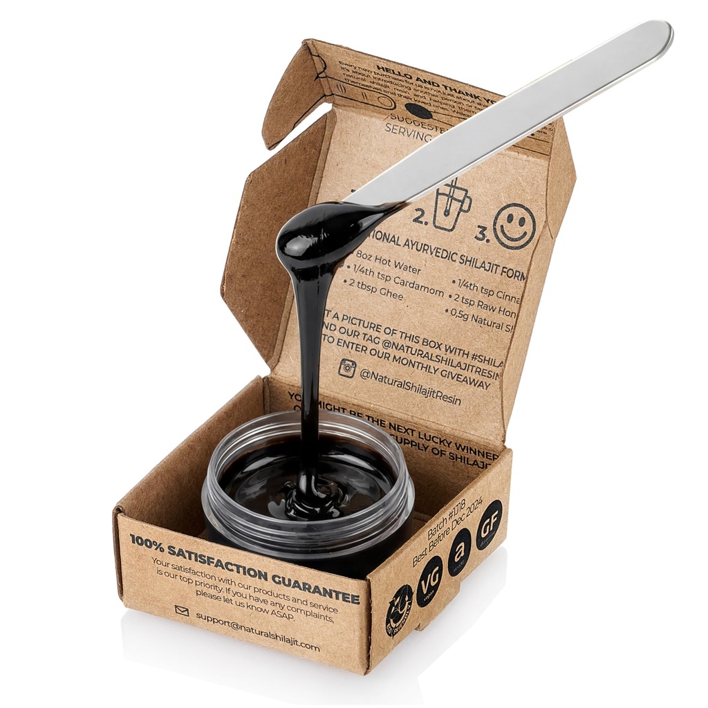 NATURAL SHILAJIT Resin - Shilajit för män och kvinnor med fulvic Acid & Trace Minerals, växtbaserade näringsämnen för energi, immunstöd & Vitality Resin