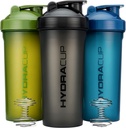 Hydra Cup [3 Pack] 45 Ounce Shaker Bottles för Protein Shakes, Jumbo Shaker Cups med Ball Blender Whisk, Extra Stor flaska med handtag (Dark Colors)