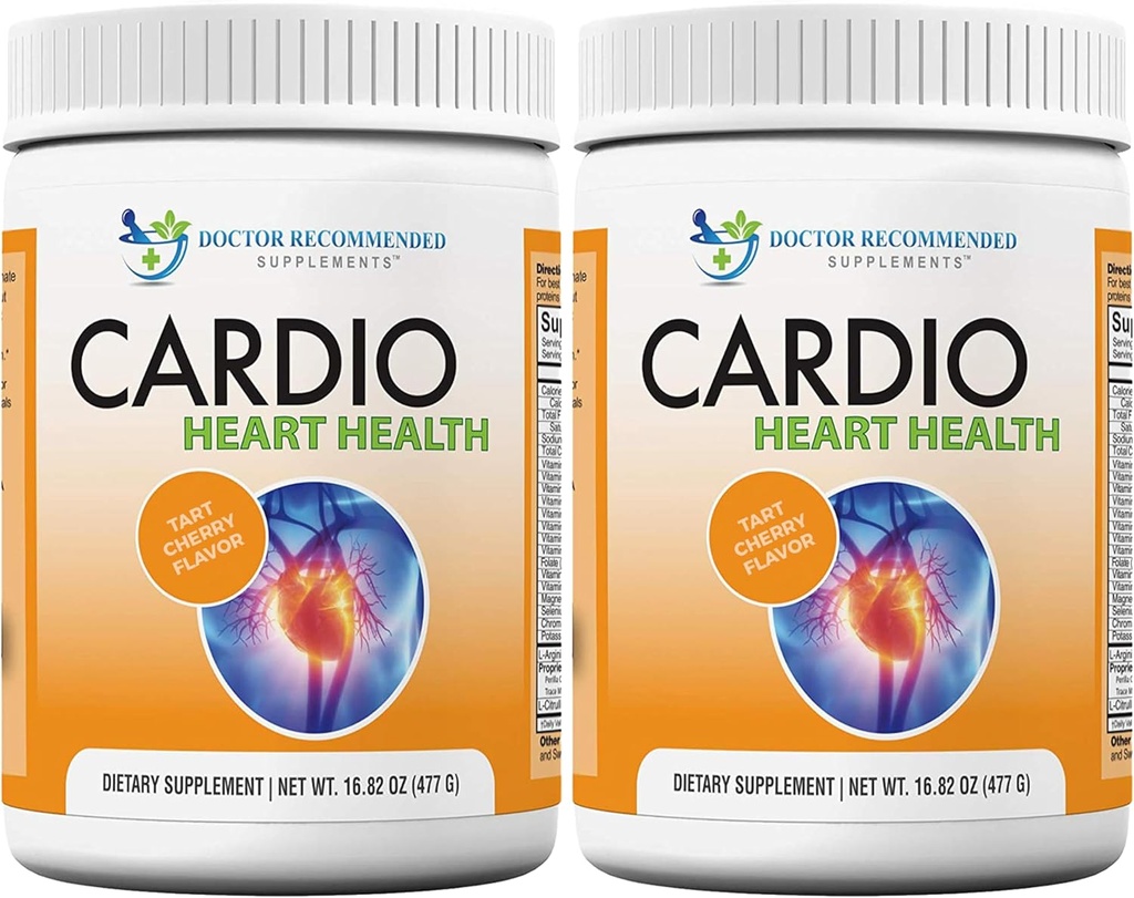DOCTOR RECOMMENDED SUPPLEMENTS Cardio Heart Health Powder - L-Arginin Supplement 5000mg & L-Citrulline 1000mg, Tart Cherry Flavor (Pack av 2-16,82 oz / 33,64 oz)