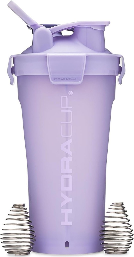 Hydra Cup DualShaker Pro 32 oz Shaker Bottle för Protein Shakes, Shaker Cup w/Handle & Ball Blender Whisks, Dual Mixing Shaker Bottle med Storage, 2 i 1, för Travel To Go, BPA Free (Purple)