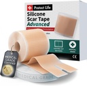 Medicinsk Grade Silicone Scar Tape Advanced Adhesive Formulering (1,6" x 118") Scar Removal Away Strips för kirurgiska skott, Silicone Tape & Keloid Scar Behandling, Återanvändbara Silicone Scar Sheets