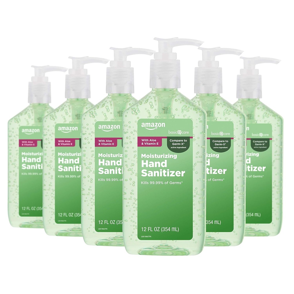 Grundvård - Aloe Vera Hand Sanitizer 62%, 12 fl oz (Pack of 6)