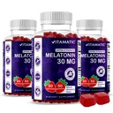 Vitamatic Sugar Free Melatonin 30mg per Gummy - 60 portioner - 60 Vegetariska Gummies - Icke-Habit Forming Supplement (60 greve av 3)