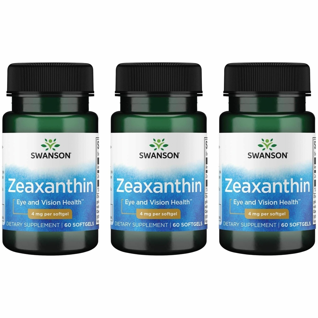 Swanson Zeaxanthin 4 Milligram 60 Sgels (3 Pack)