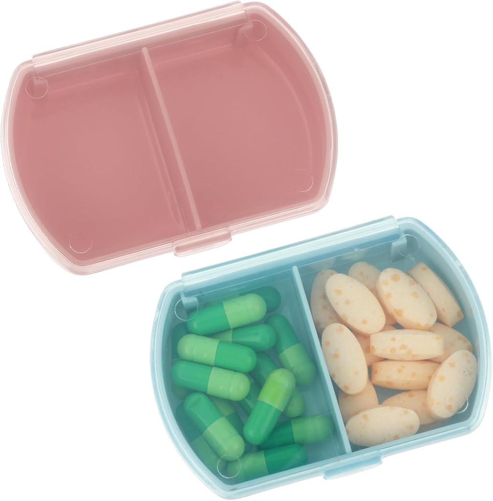 Sibba Pill Organizer Box Case 2 PCS Waterproof Travel Medicines Container Purse Essentials Small Cute Fish Oil Holder Supplements Mini Pillbox Dispenser Reminder Portable Pocket Pouch Tillbehör
