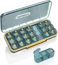 Pill Organizer 3 Times A Day, 7 Day Pill Box 3 Times A Day - Acedada Weekly Vitamin Box Organizer med 7 Separata behållare, Portable Daily Medicine Planner Case för vitamin Fish Oil Supplement, Blue