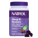 Natrol Sleep + Återställ Magnesium Glycinate Blend Gummies med Melatonin 5mg - Calm Magnesium med GABA, Botanisk Blend, Cherry Flavor, 60 Gummies