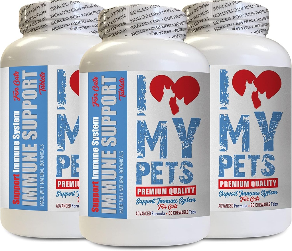 Äldre katttillskott - CAT Immune Support - Booster - Hälsosam tillskott - Gurkmeja Katter - 180 Behandlingar (3 flaskor)