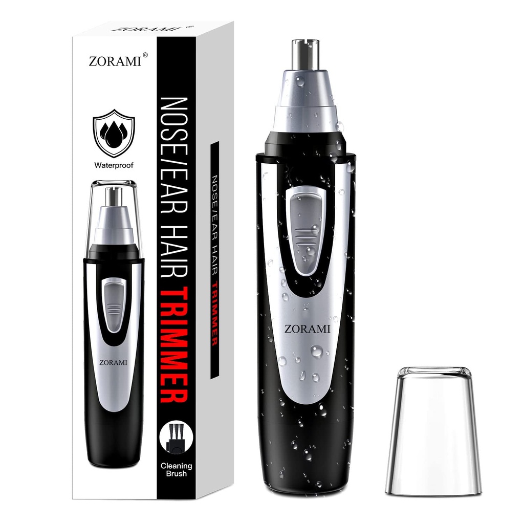 Ear and Nose Hair Trimmer Clipper - 2025 Professional Painless Eyebrow & Facial Hair Trimmer för Män Kvinnor, Battery-Operated Trimmer med IPX7 Vattentät, Dual Edge Blades för Easy Cleansing Black