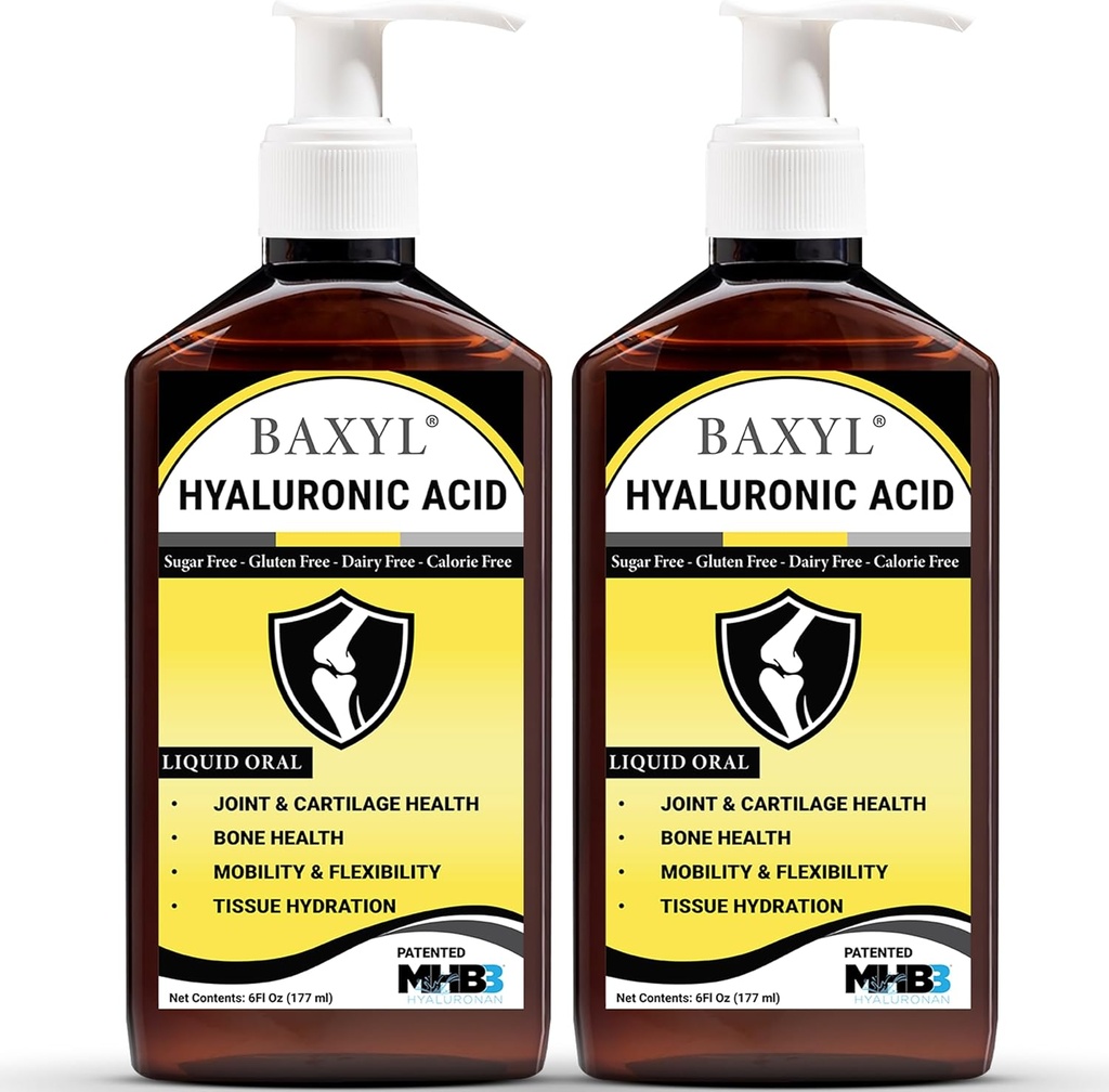 BAXYL Liquid Hyaluronan Acid Supplement för gemensam lättnad - 6 oz.(Pack av 2)