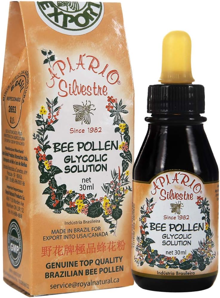 Officiell distributör - 1 flaska Apiario Silvestre Brazilian Bee Pollen Liquid Glycolic Extract -Non Alcoholic, Wax Free