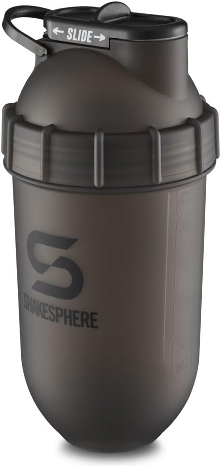 Shaker Bottle - 24oz Leak Proof Protein Shaker Bottle för Pre Workout, Smoothie och Powder Drink Mixes, No-Blade Mixer för gym, BPA-Free, Easy Clean & Easy to Carry (Frosted Black)