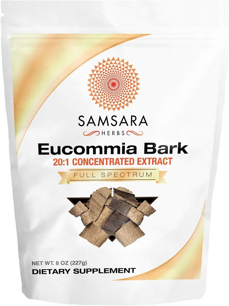 Samsara Herbs Eucommia Extract Powder - 20:1 Koncentrerad extrakt (8oz / 227g)
