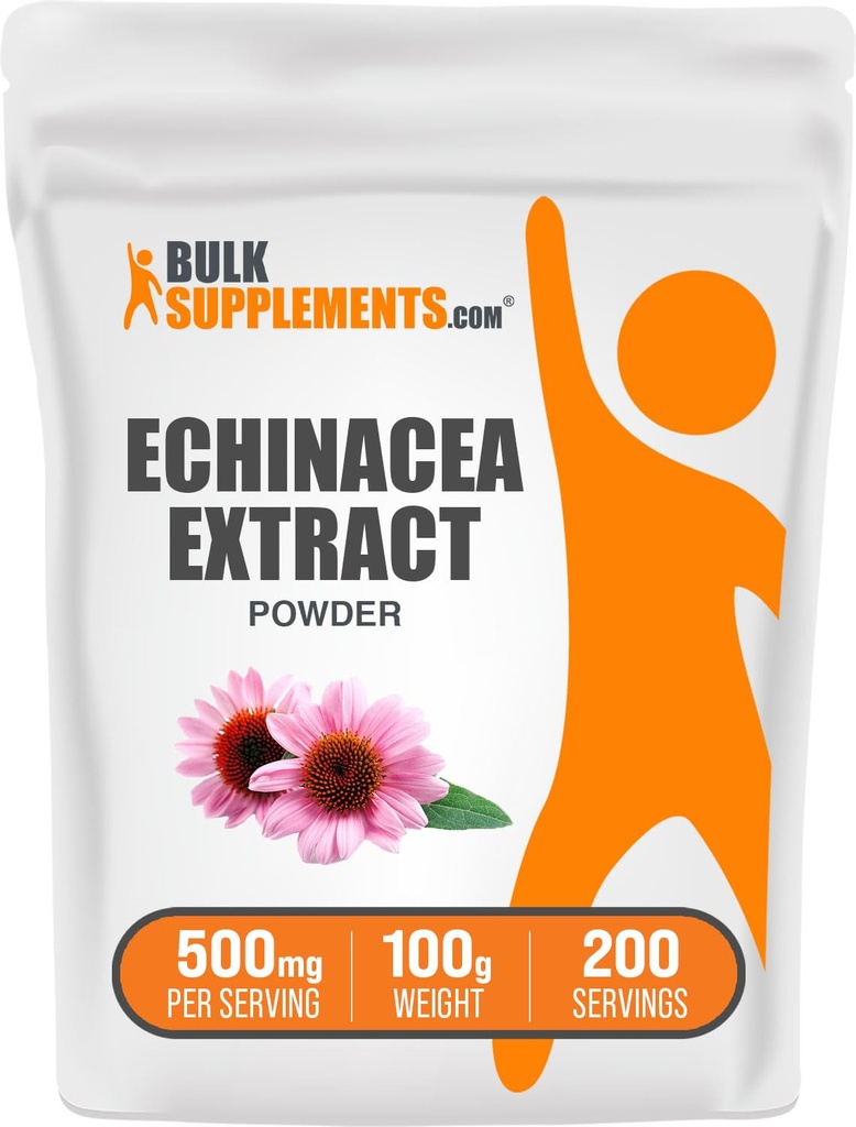 BulkSupplements.com Echinacea Extract Powder - Echinacea Extract, Herbal Supplement för Immune Support - Vegan & Gluten Free, 500mg per Servering, 100g (3,5 oz) (Pack av 1)
