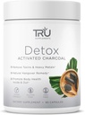 TRU Supplements Detox Cleanse Capsules med aktivt kol, hel kroppsrengöring för uppblåst lindring och klar hud, Vegan-Friendly Natural Detox Support, 60 portioner