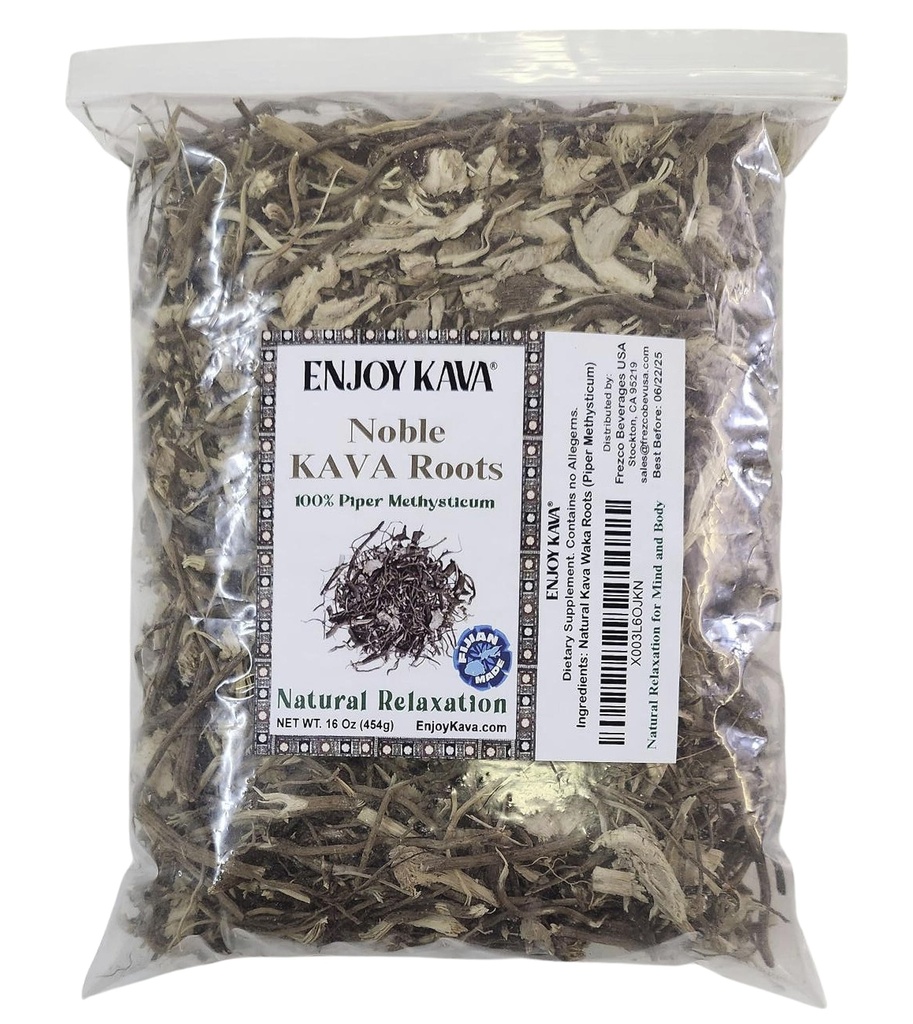 Autentisk 100% ädel KAVA - Root Cut & Sifted (16 Oz Bag) Importerad från FIJI öar
