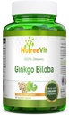 NutreeVit 100% organisk Ginkgo Biloba Capsules - Stöder hjärnhälsa, Mental Alertness, cirkulation och ökar minnet - organisk antioxidant - 100 greve flaska