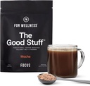 För Wellness The Good Stuff Focus - Mocha Coffee Booster | Nootropic Collagen Creamer med MCT för fokus, energi och välbefinnande | Icke-mejeri, Keto-Friendly, 30 portioner