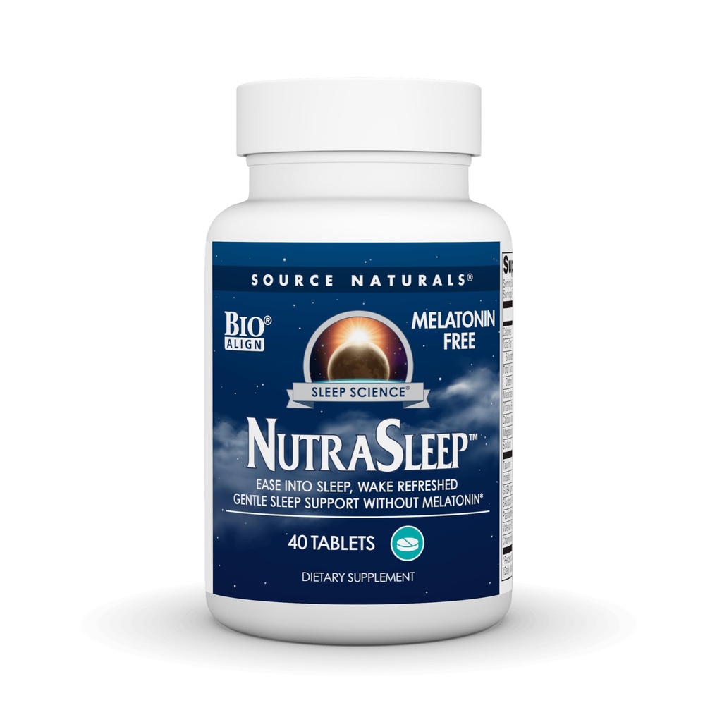 Källa Naturals NutraSleep, Melatonin-Free Multi-Nutrient & Herb Complex, Vegetarisk Formel för Relaxation Support - 40 tabletter