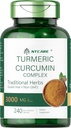 Gurkmeja Curcumin med Black Pepper 3000mg | Gemensamt stöd | 240 kapslar | Turmeric Complex Supplement | Non-GMO, Gluten Free