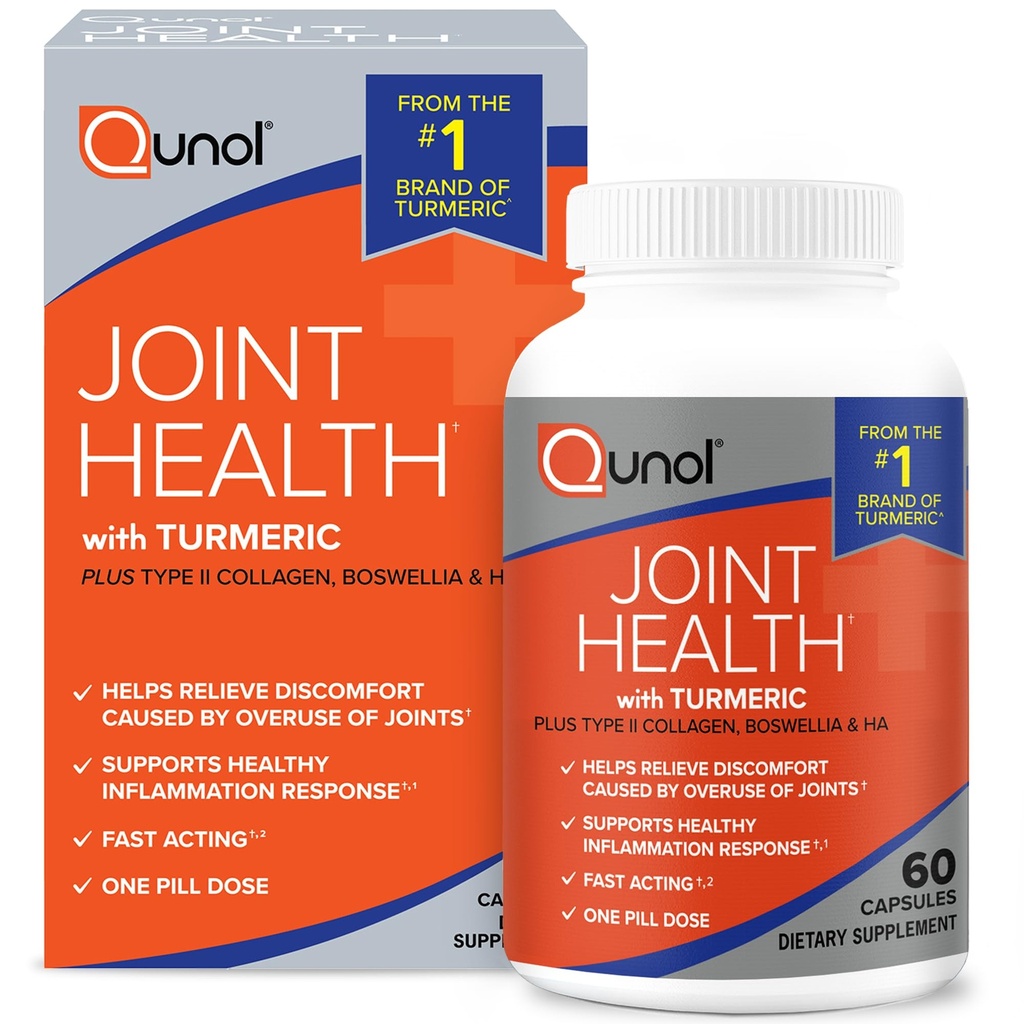 Qunol 5-i-1 Joint Support Supplement, Fast Acting, One Pill Dose, Support Healthy Inflammation Response & Discomfort orsakad av överanvändning av gemensamma, alternativ till Glucosamine Chondroitin MSM, 60 Count