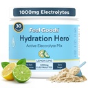 Känna varor Hydration Hero, 1000mg Electrolytes Powder, Sugar Free, Magnesium, Organic Aloe Vera, Organic Aloe, L Theanine, Vitamin C & B12, Non GMO, Keto, Vegan | Lemon Lime, 30 portioner
