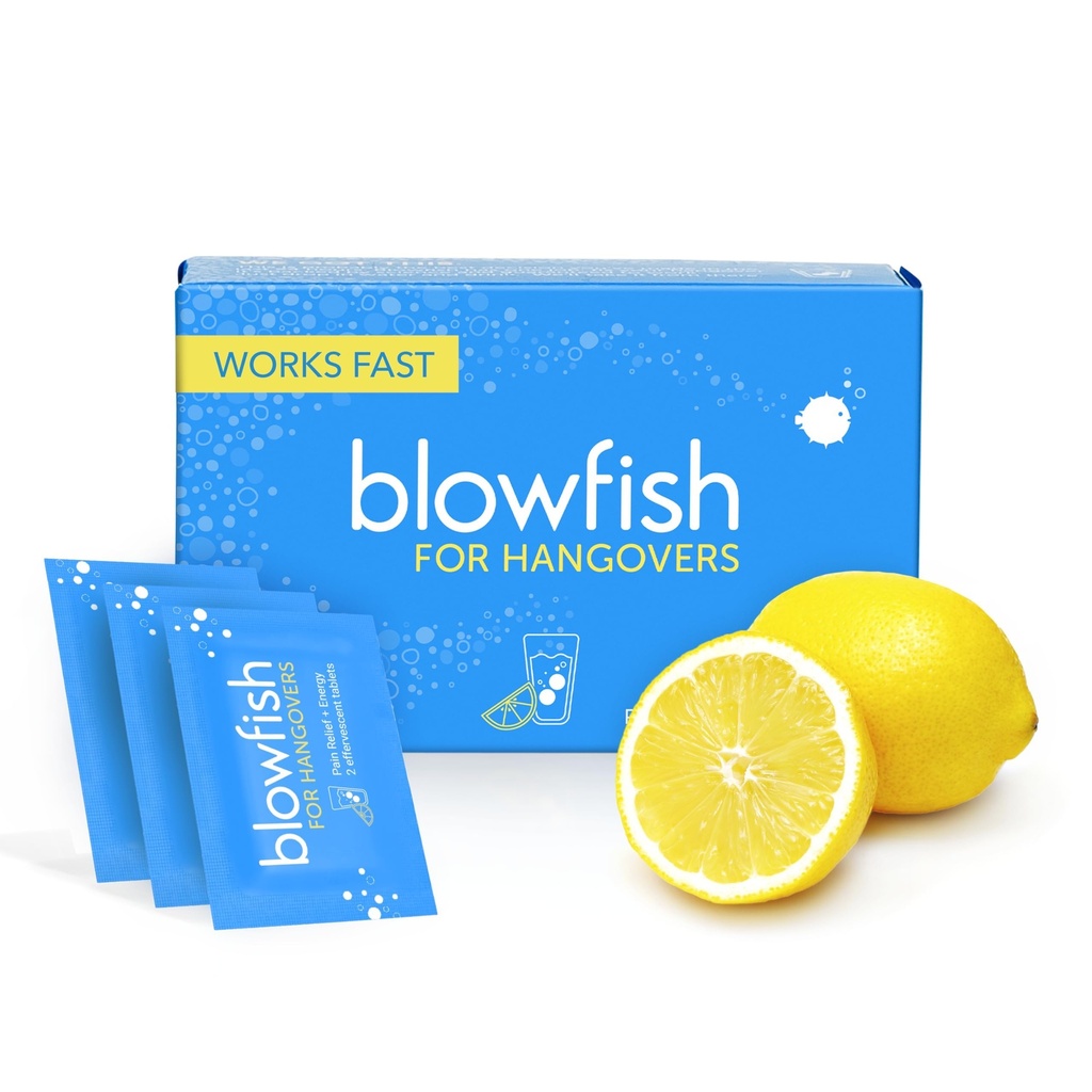 Blowfish för Hangovers - Snabb Hangover Relief på 15 minuter | Headache Relief, Energy och Hydration i ett steg | Ensam låda