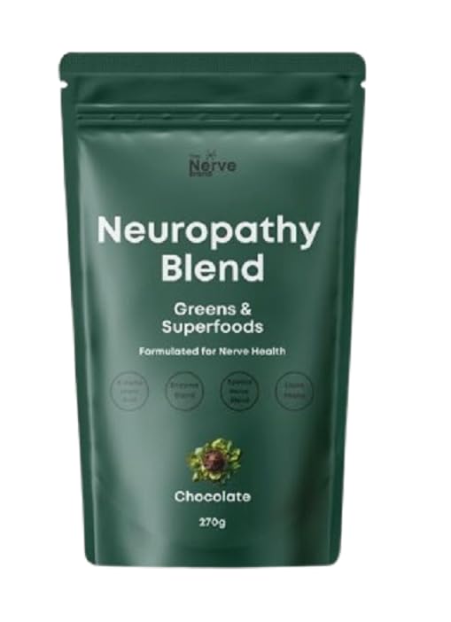 Neuropati Superfood Blend Greens Powder för perifer neuropati med 600mg R Alpha Lipoic Acid - Choklad smak