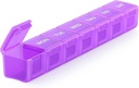 Sukuos Extra Large Weekly Pill Organizer, 7 Day Daily Pill Box Case Arthritis Friendly, Silkscreen Printed Medicine Container med Clear Lid för vitaminer, fiskoljor eller tillskott (Purple)