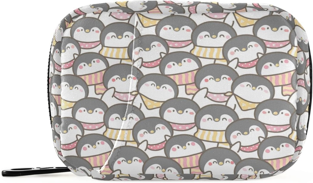 Cartoon Penguin Pill Box 7 Day Pill Case Travel Pill Organizer Bag med Zipper Portable Weekly Case Bag Compact Size för vitamin Supplement Holder