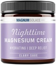 Magnesium Lotion – Nighttime Magnesium Cream – Apply to Legs, Arms or Chest - Topical Magnesium Chloride – USA Made and Safe for Kids (Clary Sage)