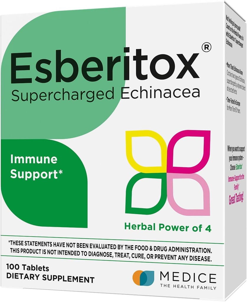 Superladdad Echinacea - 100 tabletter - Immune Support Herbal Supplement med Wild Indigo Root & Purple Coneflower - Kliniskt testad - Made in Germany