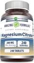 Fantastiska formler Magnesium Citrate | 200 Mg tabletter | Mineral Supplement | Non-GMO | Gluten Free | Made in USA (1 Pack, 240 Count)