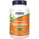 NOW Foods Supplements, Organic Spirulina 500 mg med vitaminer, mineraler och GLA (Gamma-Linolenic Acid), 500 tabletter